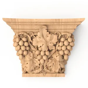 Handcrafted wooden pilaster cap with Grape Motif
&nbsp;